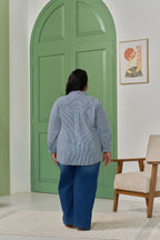 Electric Blue Striped Shirt for a Bold Office Look