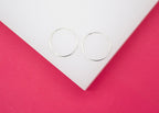 18K Rhodium Filled Slim Endless Hoop Stud Earrings (K105)(K109-110)(K118)