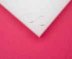 18K Rhodium Filled Slim Endless Hoop Stud Earrings (K105)(K109-110)(K118)