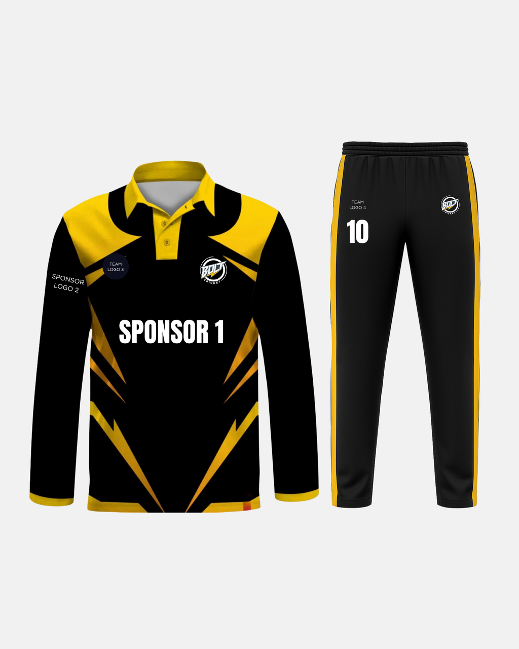 Bolt Custom Team Jersey - Black/Yellow