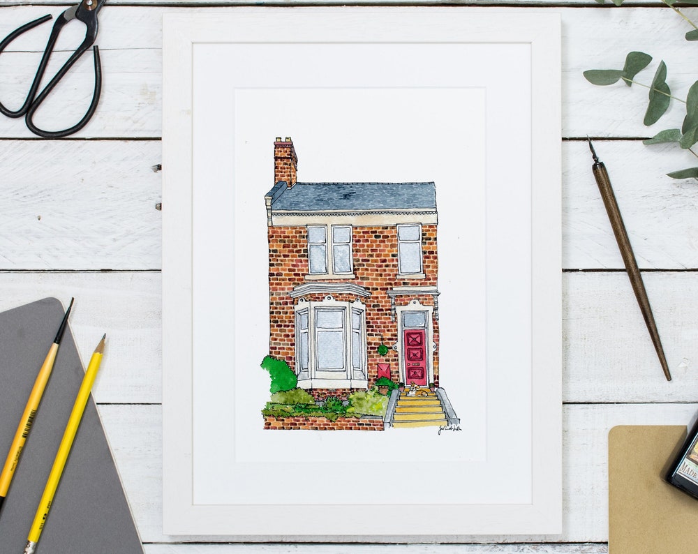 Custom Watercolor Home Illustration